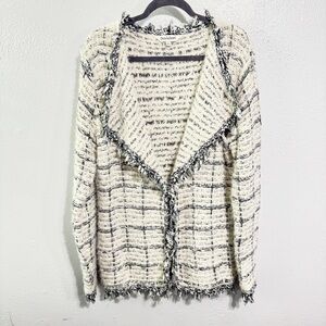 DAVI & DANI Cream and Black Women's Cardigan large